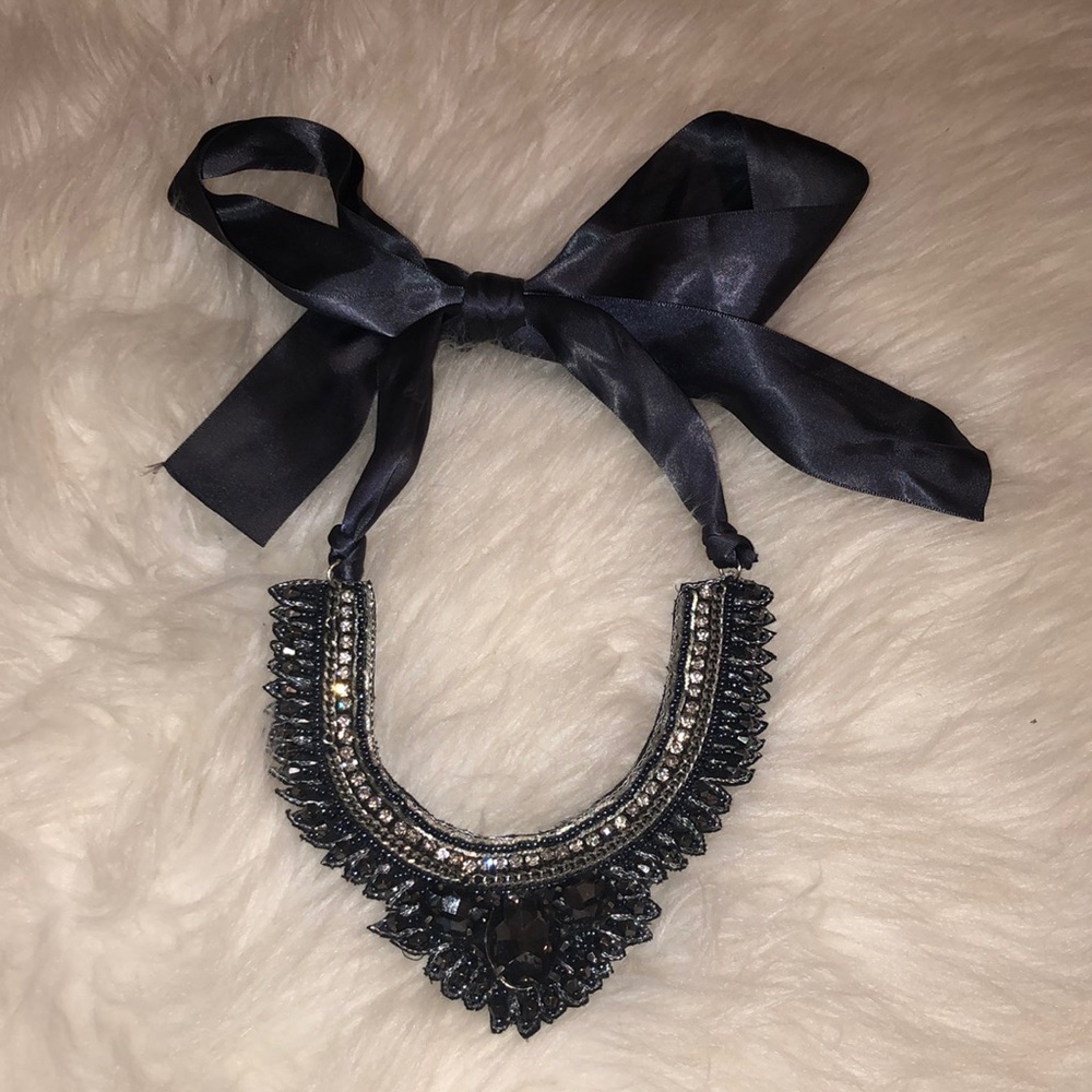Ribbon tie statement necklace